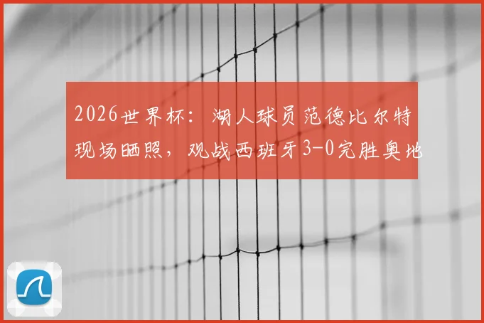 2026世界杯：湖人球员范德比尔特现场晒照，观战西班牙3-0完胜奥地利全记录